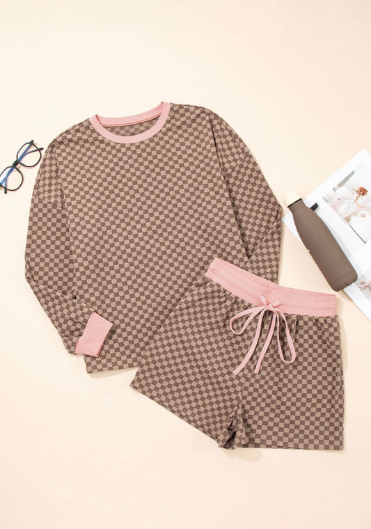 Brown Checkered Set