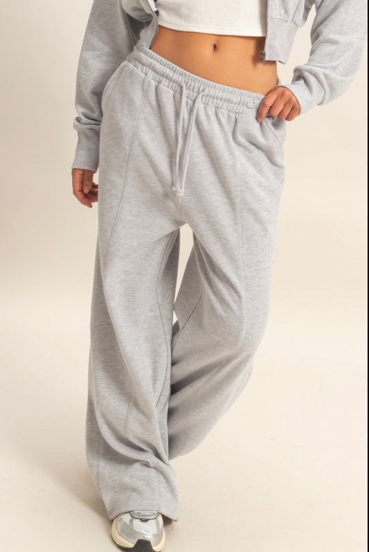 Burnout French Terry Wide-leg Pants