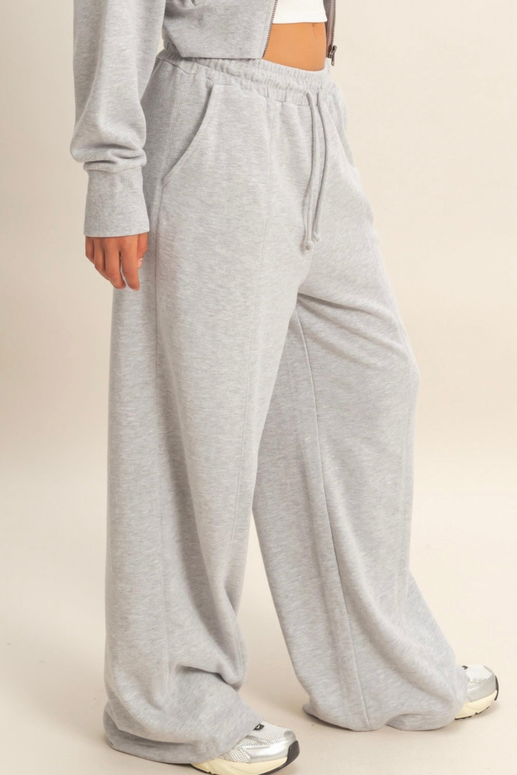 Burnout French Terry Wide-leg Pants