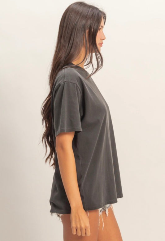 charcoal grey pigment dyed t -shirt