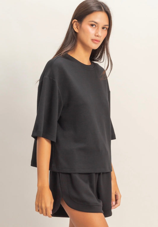 Scuba Short Sleeve Boxy Top