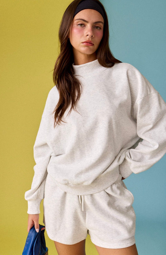 Mock Neck Lounge Short Set