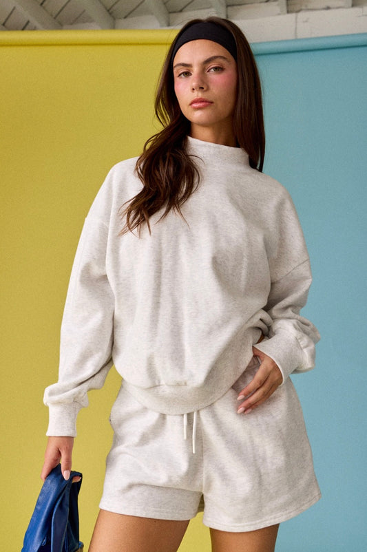 Mock Neck Lounge Short Set