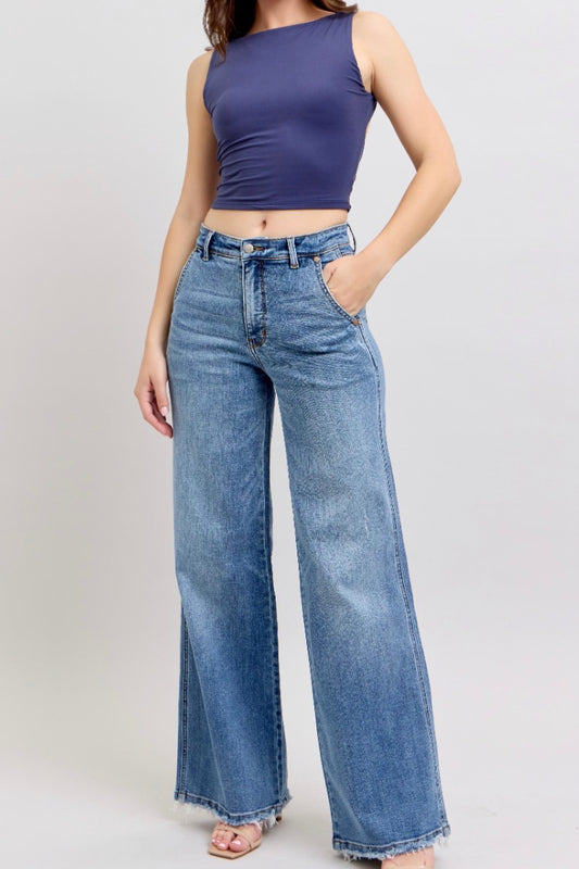 judy blue hw retro wide fit jeans
