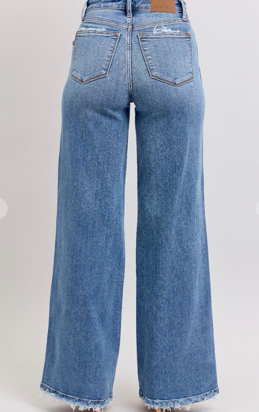 judy blue hw retro wide fit jeans