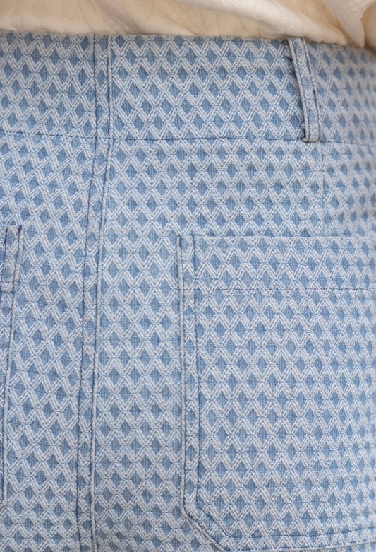 Straight Leg Diamond Print Pants