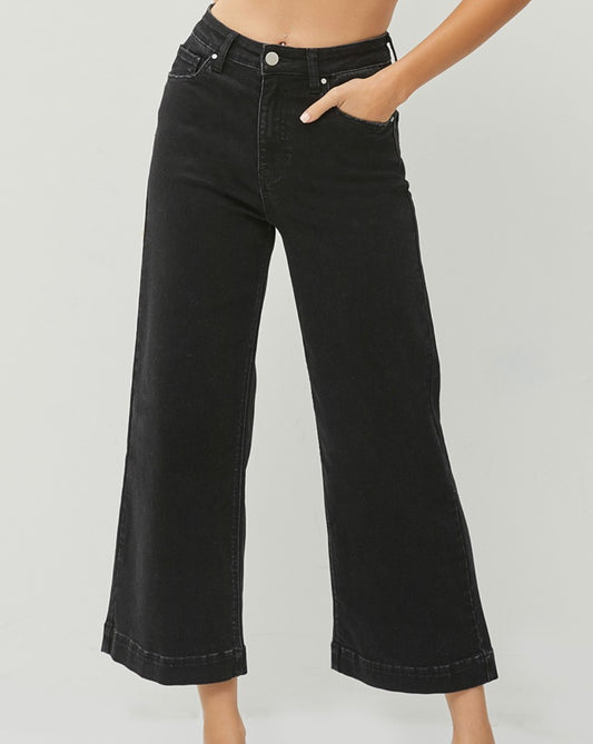 RISEN High Rise Ankle Wide Leg Jeans