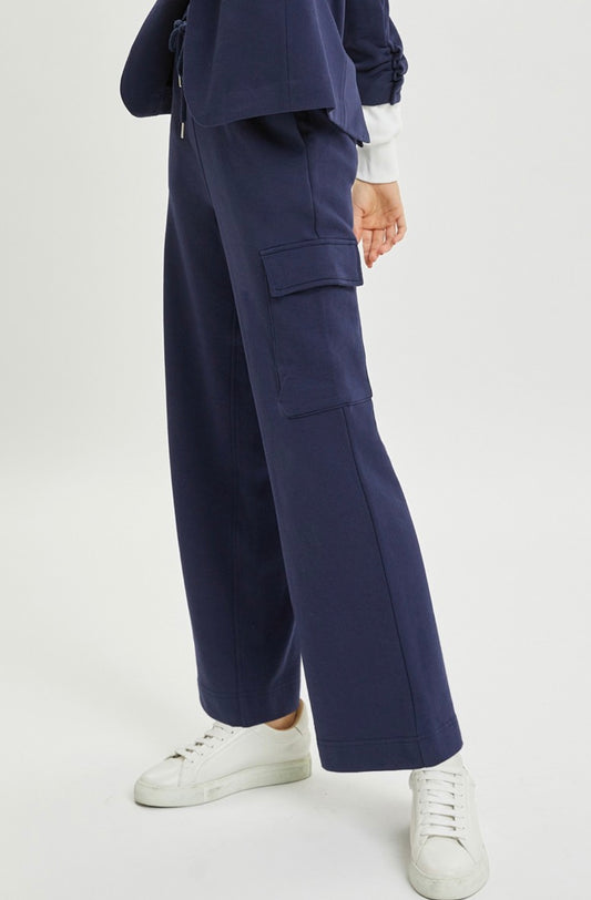 Navy Cargo Terry Pants