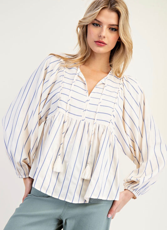 Blue Striped Blouse