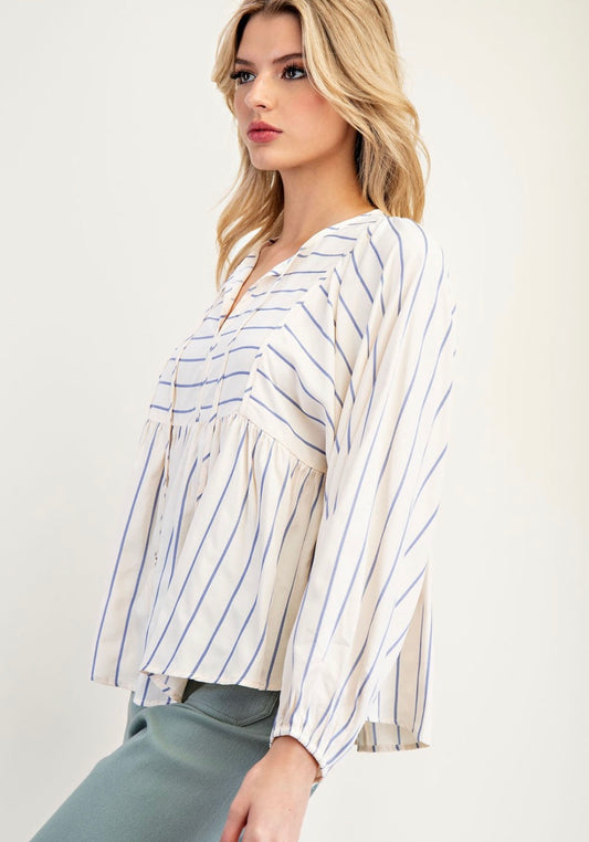 Blue Striped Blouse