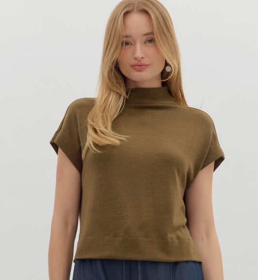 Knit Mock Neck Top
