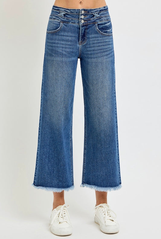 RISEN High Rise Crop Jeans