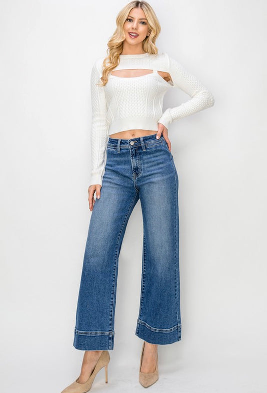 RISEN High Rise Front Crop Jean