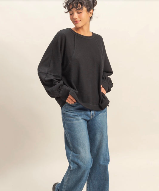 Waffle Long Sleeve Casual Top