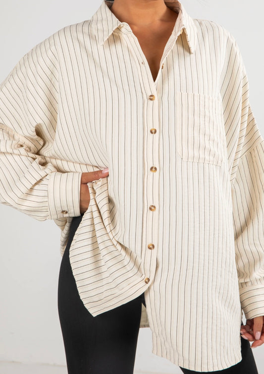 Oversized Striped Button Down
