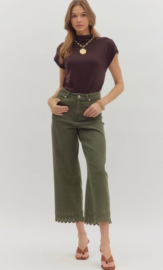 Entro Eyelet Detail Pants