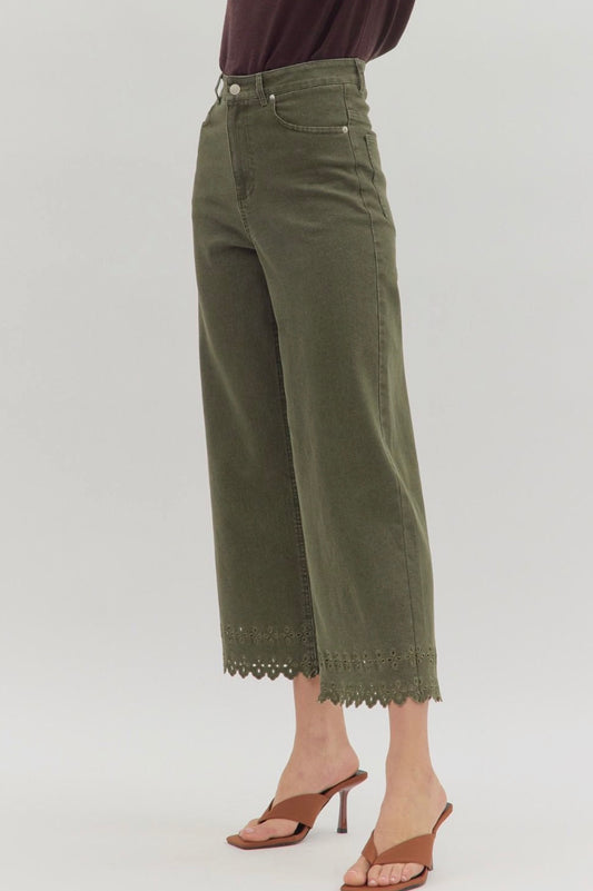 Entro Eyelet Detail Pants