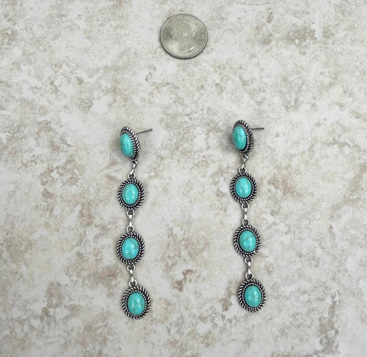 4-Tier Stone Dangle Earring