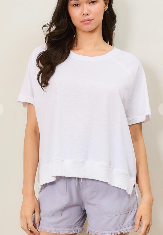 W&M slub knit top *charcoal/black only