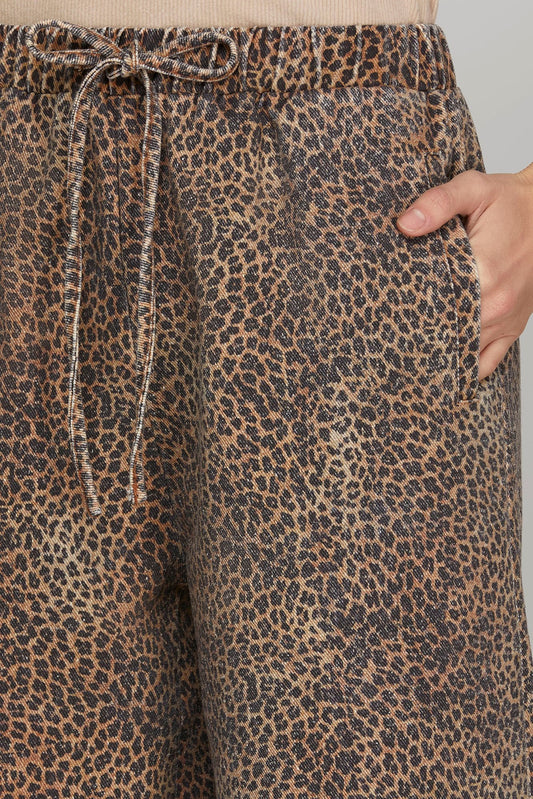 Leopard Pants with Tie Waist