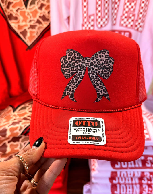 Leopard Bow Trucker Hat
