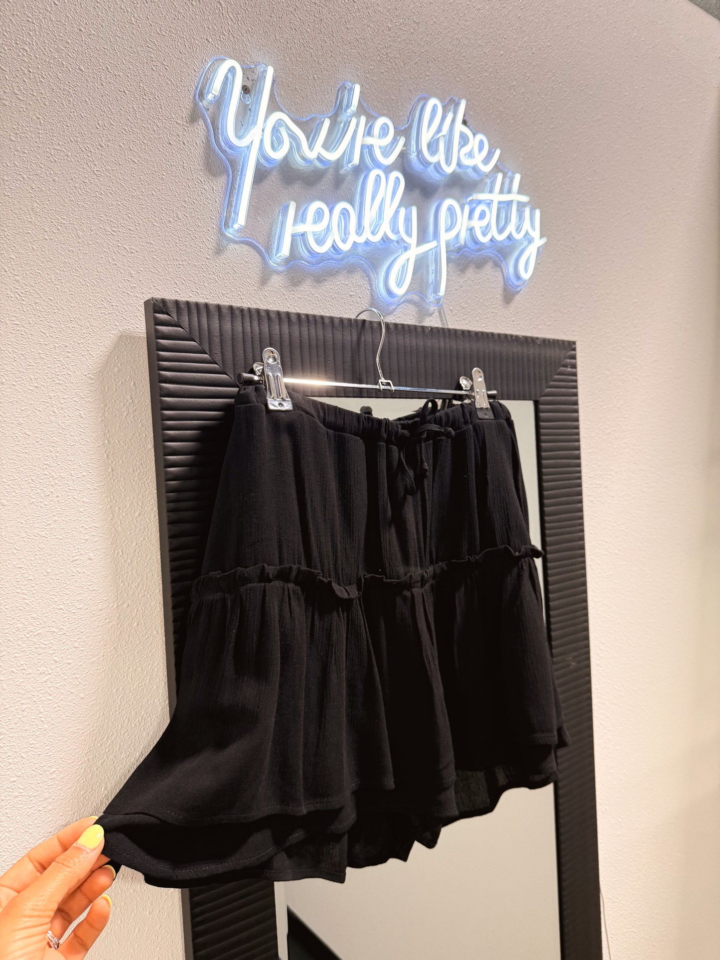 W+M Black Ruffle Skort
