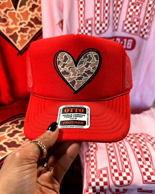 Duck Camo Heart Trucker