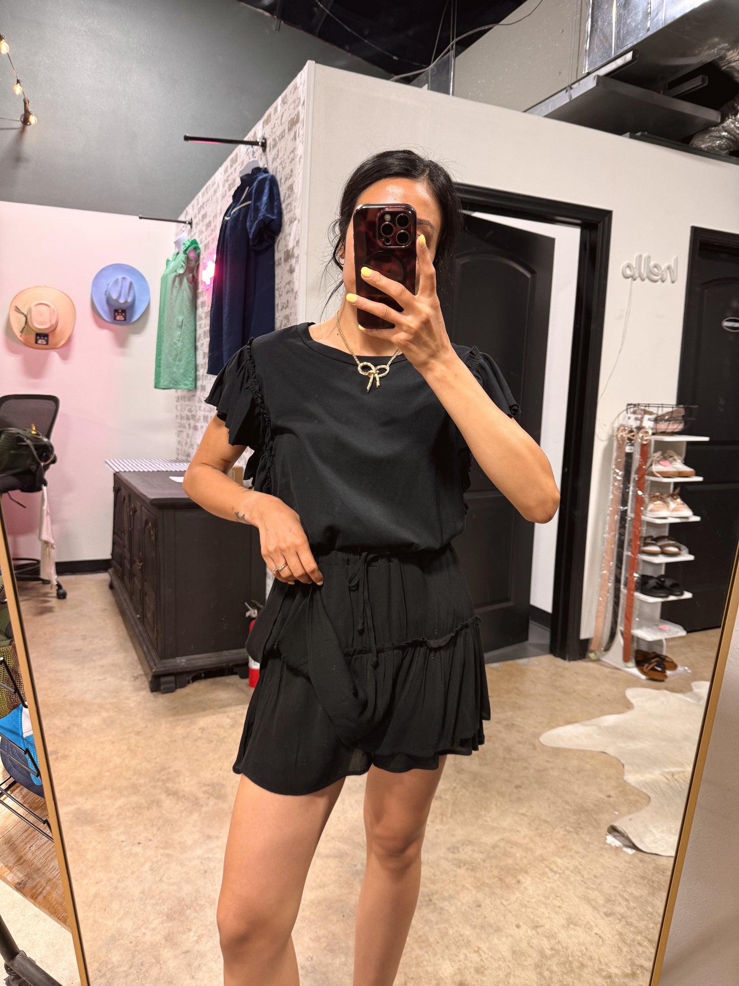 W+M Black Ruffle Skort