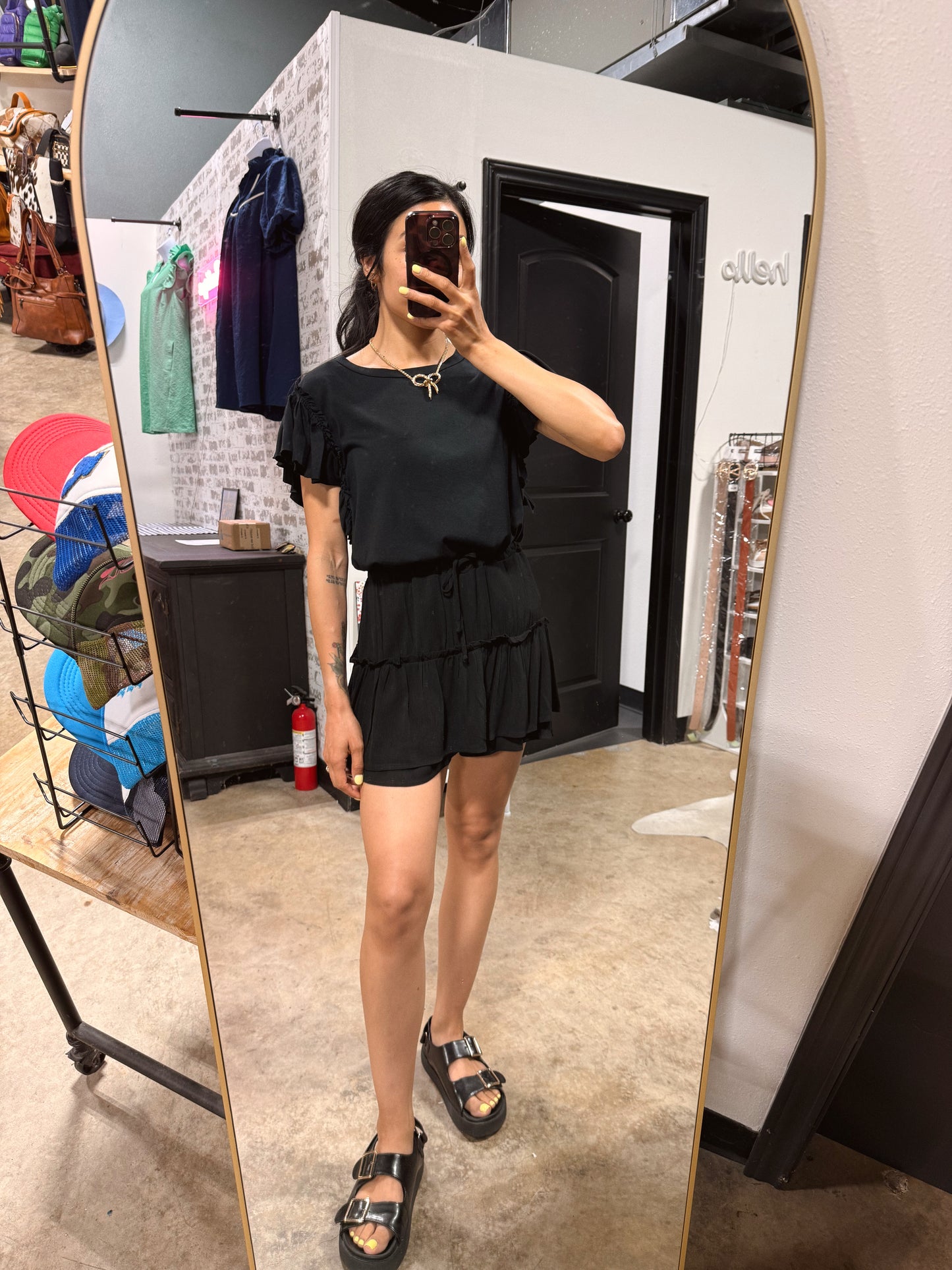W+M Black Ruffle Skort