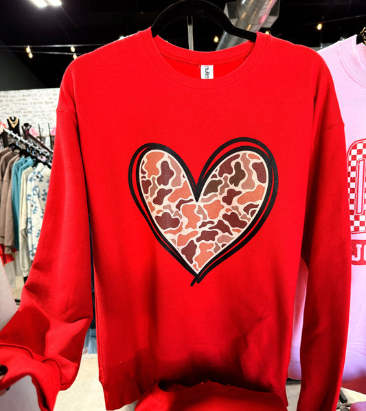 Duck Camo Heart Sweatshirt
