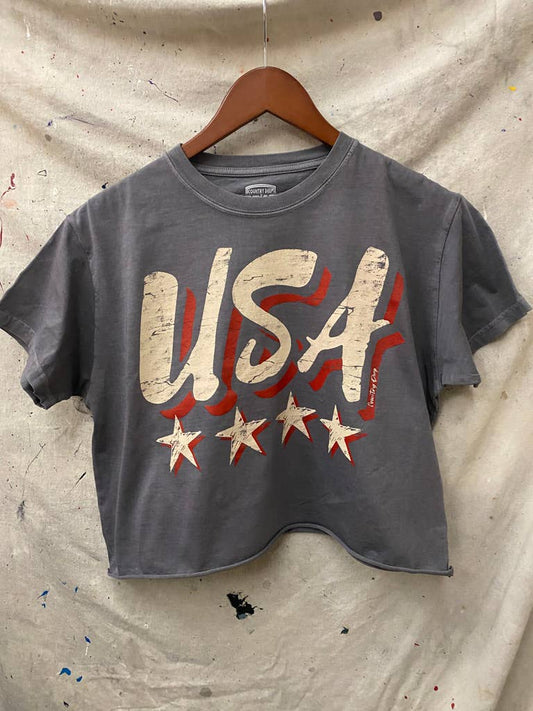 USA vintage Relaxed Crop T-shirt