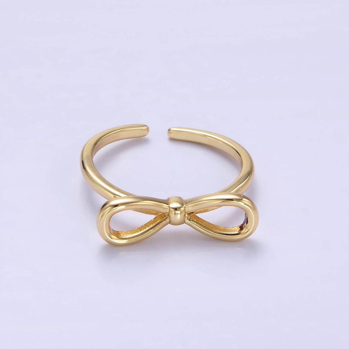 14K Gold Filled Minimalist Open Ribbon Bow Ring : GOLD