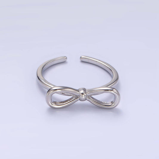 14K Gold Filled Minimalist Open Ribbon Bow Ring : SLIVER