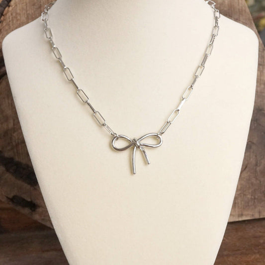 Bow Paperclip Necklace
