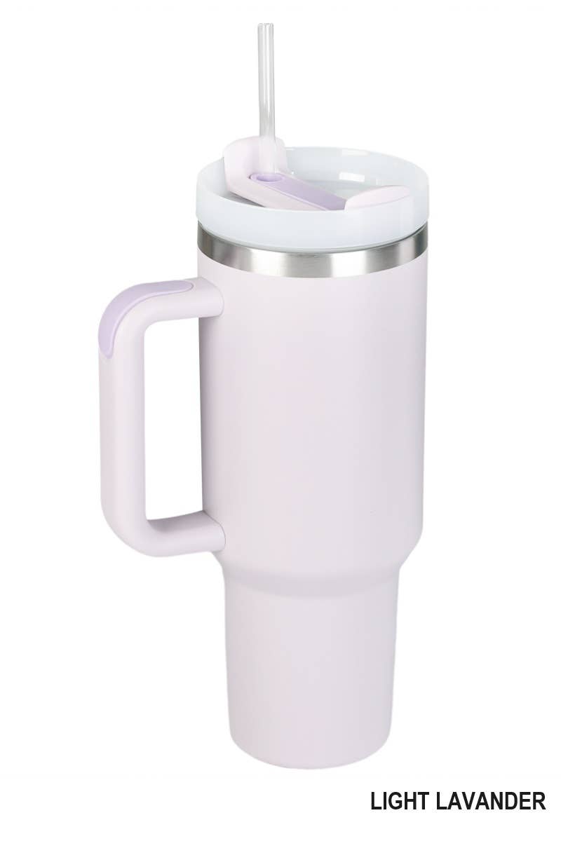 ",,,,..40oz Stainless Steel Tumbler w/ Straw: PURPLE-166289 / OS