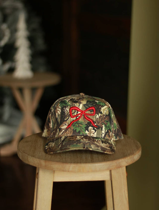 Camo Red 4th of July Bow Hat 