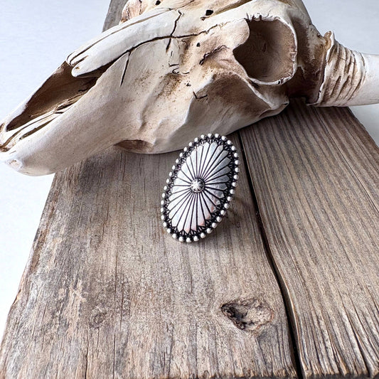 Western Concho Statement Adjustable Ring