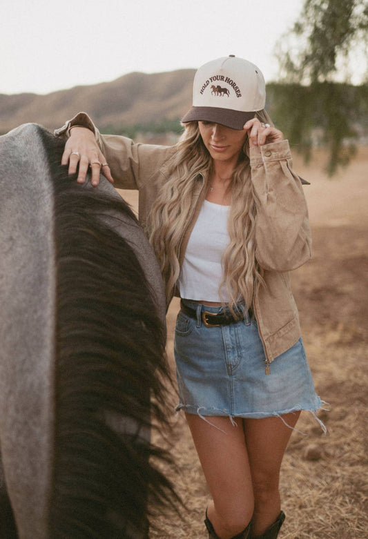 Hold Your Horses hat trucker hat western hat