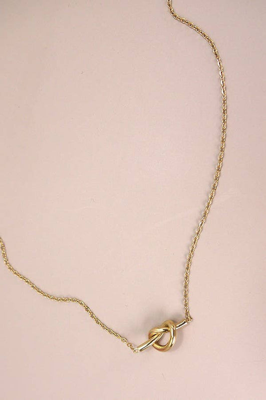 TITANIUM  STEEL NON-TARNISH KNOTTED NECKLACE