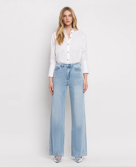 VERVET SUPER HIGH RISE WIDE LEG JEANS