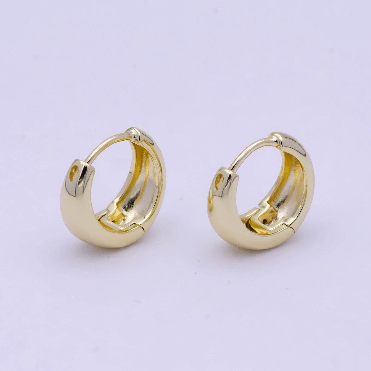 14K Gold Filled Hypoallergenic Huggie Minimalist Hoop Earrings T-135