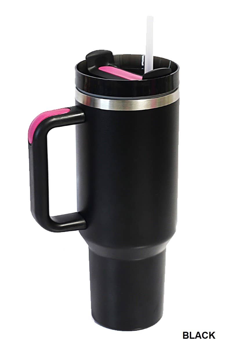 ",,,,..40oz Stainless Steel Tumbler w/ Straw: PURPLE-166289 / OS